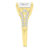 Gohar 14K Yellow Gold Emerald Cut Lab Grown Diamond  Engagement Ring - 2.04 Ct