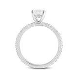 Zina 14K White Gold Emerald Cut Hidden Halo Lab Grown Diamond Engagement Ring - 2.5 Ct