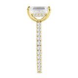 Zina 14K Yellow Gold Emerald Cut Hidden Halo Lab Grown Diamond Engagement Ring - 2.5 Ct
