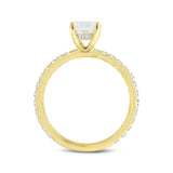 Zina 14K Yellow Gold Emerald Cut Hidden Halo Lab Grown Diamond Engagement Ring - 2.5 Ct