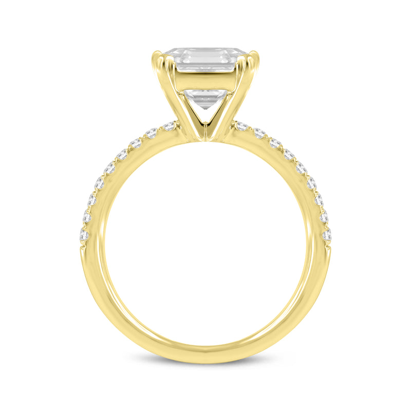 Ani 14K Yellow Gold Emerald Cut Lab Grown Diamond Engagement Ring - 2.73 Ct