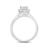Lilit 14K White Gold Emerald Cut Lab Grown Diamond Halo Engagement Ring - 2.2 Ct