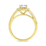 Mariam 14K Yellow Gold Emerald Cut Lab Grown Diamond Halo Engagement Ring - 2.1 Ct