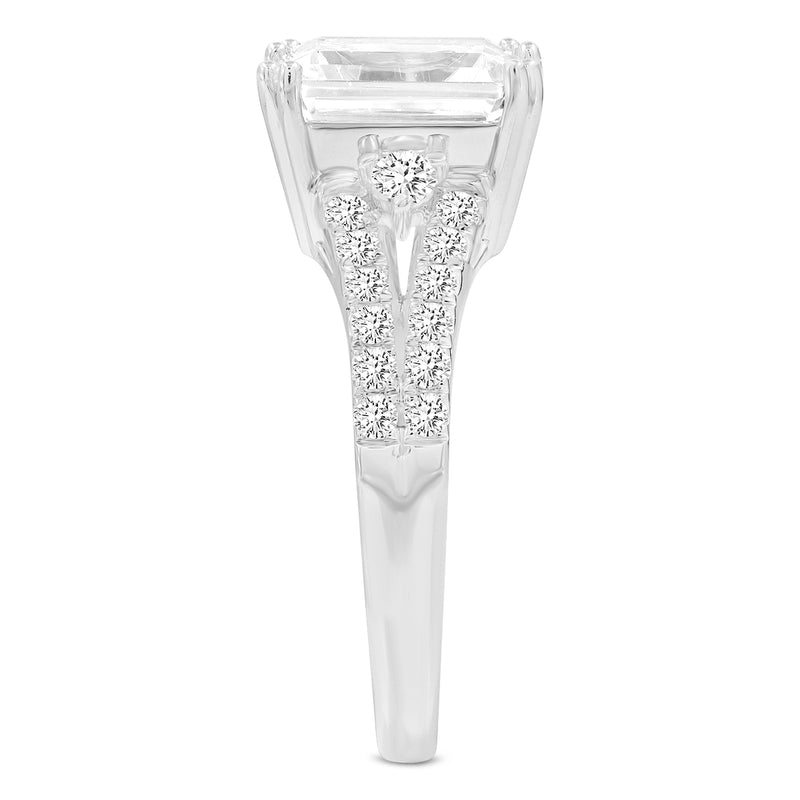 Alia 14K White Gold Emerald Cut Lab Grown Diamond Engagement Ring - 3.2 Ct