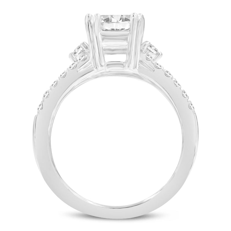 Alia 14K White Gold Emerald Cut Lab Grown Diamond Engagement Ring - 3.2 Ct