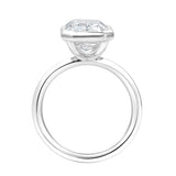 Meira 14K White Gold Emerald Cut Lab Grown Diamond Bezel Solitaire Engagement Ring – 4 cts