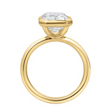 Lunessa 14K Yellow Gold Emerald Cut Lab Grown Diamond Bezel Solitaire Engagement Ring – 2 cts