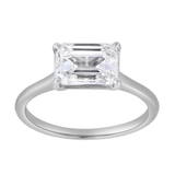 Posy 2 Ct Emerald East West Lab Grown Diamond Ring in 14K White Gold
