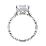Posy 2 Ct Emerald East West Lab Grown Diamond Ring in 14K White Gold