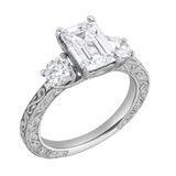 Novelle 2.65 Ct Emerald Cut Lab Grown Diamond Engagement Ring in 14K White Gold