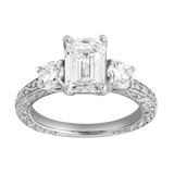 Novelle 2.65 Ct Emerald Cut Lab Grown Diamond Engagement Ring in 14K White Gold