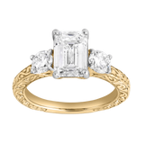 Novelle 2.65 Ct Emerald Cut Lab Grown Diamond Engagement Ring in 14K Yellow Gold