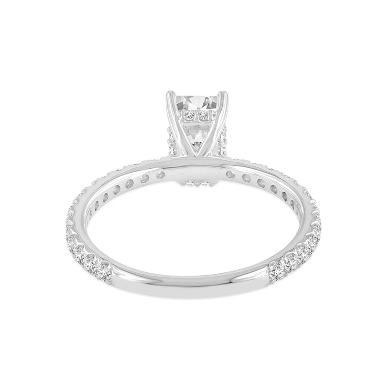 Certified Lab Grown Emerald Cut Hidden Halo Solitaire Diamond Ring (1.70 ctw) in 14K Gold