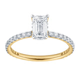 Fiora 14K Yellow Gold Emerald Cut Lab Grown Diamond Hidden Halo Engagement Ring - 1.65 ctw