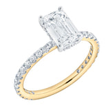 Fiora 14K Yellow Gold Emerald Cut Lab Grown Diamond Hidden Halo Engagement Ring - 1.65 ctw