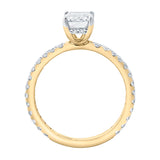 Fiora 14K Yellow Gold Emerald Cut Lab Grown Diamond Hidden Halo Engagement Ring - 1.65 ctw