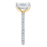 Fiora 14K Yellow Gold Emerald Cut Lab Grown Diamond Hidden Halo Engagement Ring - 1.65 ctw