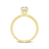 Fiora 14K Yellow Gold Emerald Cut Lab Grown Diamond Hidden Halo Engagement Ring - 1.65 ctw
