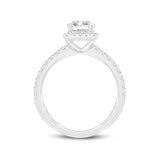 Czarina 14K White Gold Emerald Cut Lab Grown Diamond Halo Engagement Ring - 1.75 ctw