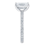 Diadem 14K White Gold Emerald Cut Lab Grown Diamond Hidden Halo Engagement Ring - 2 ctw