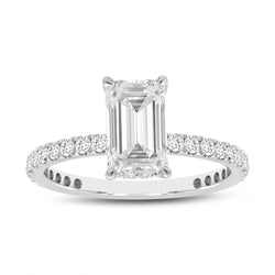 Certified Lab Grown Diamond Emerald Cut Hidden Halo Ring (2.03 ctw) in 14K Gold