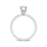 Diadem 14K White Gold Emerald Cut Lab Grown Diamond Hidden Halo Engagement Ring - 2 ctw