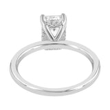 Empress 14K White Gold Emerald Cut Lab Grown Diamond Hidden Halo Engagement Ring - 1.6 ctw