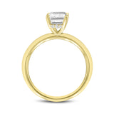 Delphine 14K Yellow Gold Emerald Cut Lab Grown Diamond Hidden Halo Engagement Ring - 2.1 ctw