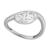 Naia 1 Ct Marquise Lab Grown Diamond Engagement Ring in 14K White Gold
