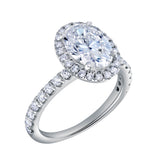 Laurentia 14K White Gold Oval Lab Grown Diamond Halo Engagement Ring - 1.95 Ct