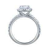 Laurentia 14K White Gold Oval Lab Grown Diamond Halo Engagement Ring - 1.95 Ct