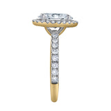 Laurentia 14K Yellow Gold Oval Lab Grown Diamond Halo Engagement Ring - 1.95 Ct