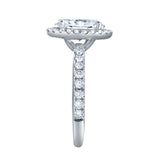 Laurentia 14K White Gold Oval Lab Grown Diamond Halo Engagement Ring - 1.95 Ct