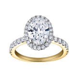 Laurentia 14K Yellow Gold Oval Lab Grown Diamond Halo Engagement Ring - 1.95 Ct