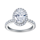Laurentia 14K White Gold Oval Lab Grown Diamond Halo Engagement Ring - 1.95 Ct