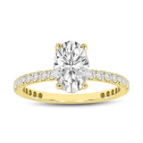Eliana 14K Yellow Gold Oval Lab Grown Diamond Hidden Halo Engagement Ring - 2 Ct
