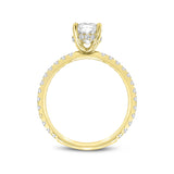 Eliana 14K Yellow Gold Oval Lab Grown Diamond Hidden Halo Engagement Ring - 2 Ct