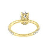 Eliana 14K Yellow Gold Oval Lab Grown Diamond Hidden Halo Engagement Ring - 2 Ct