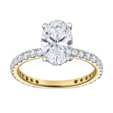 Eliana 14K Yellow Gold Oval Lab Grown Diamond Hidden Halo Engagement Ring - 2 Ct