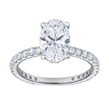 Eliana 14K White Gold Oval Lab Grown Diamond Hidden Halo Engagement Ring - 2 Ct