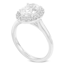 Idalia 14K White Gold Oval Lab Grown Diamond Halo Engagement Ring - 1.98 Ct