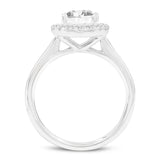Idalia 14K White Gold Oval Lab Grown Diamond Halo Engagement Ring - 1.9 Ct