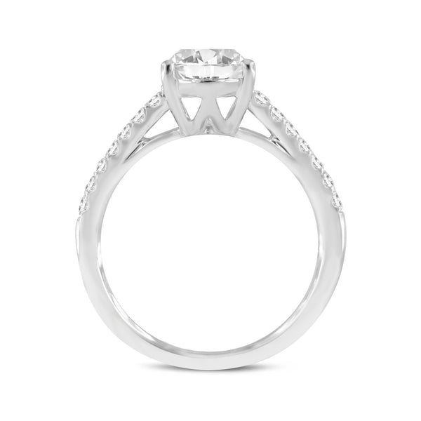 Solce 14K White Gold Oval Lab Grown Diamond Engagement Ring - 2.27 Ct