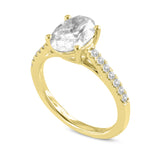 Solce 14K Yellow Gold Oval Lab Grown Diamond Engagement Ring - 2.2 Ct