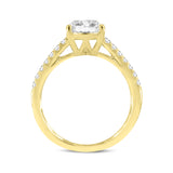 Solce 14K Yellow Gold Oval Lab Grown Diamond Engagement Ring - 2.2 Ct