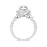 Marcia 14K White Gold Oval Lab Grown Diamond Halo Engagement Ring - 3.8 Ct