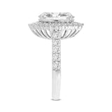 Marcia 14K White Gold Oval Lab Grown Diamond Halo Engagement Ring - 3.8 Ct