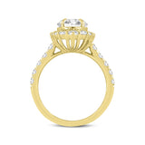 Marcia 14K Yellow Gold Oval Lab Grown Diamond Halo Engagement Ring - 4 Ct