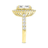Marcia 14K Yellow Gold Oval Lab Grown Diamond Halo Engagement Ring - 4 Ct