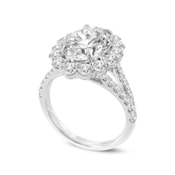 Sabina 14K White Gold Oval Lab Grown Diamond Halo Engagement Ring - 4.72 Ct